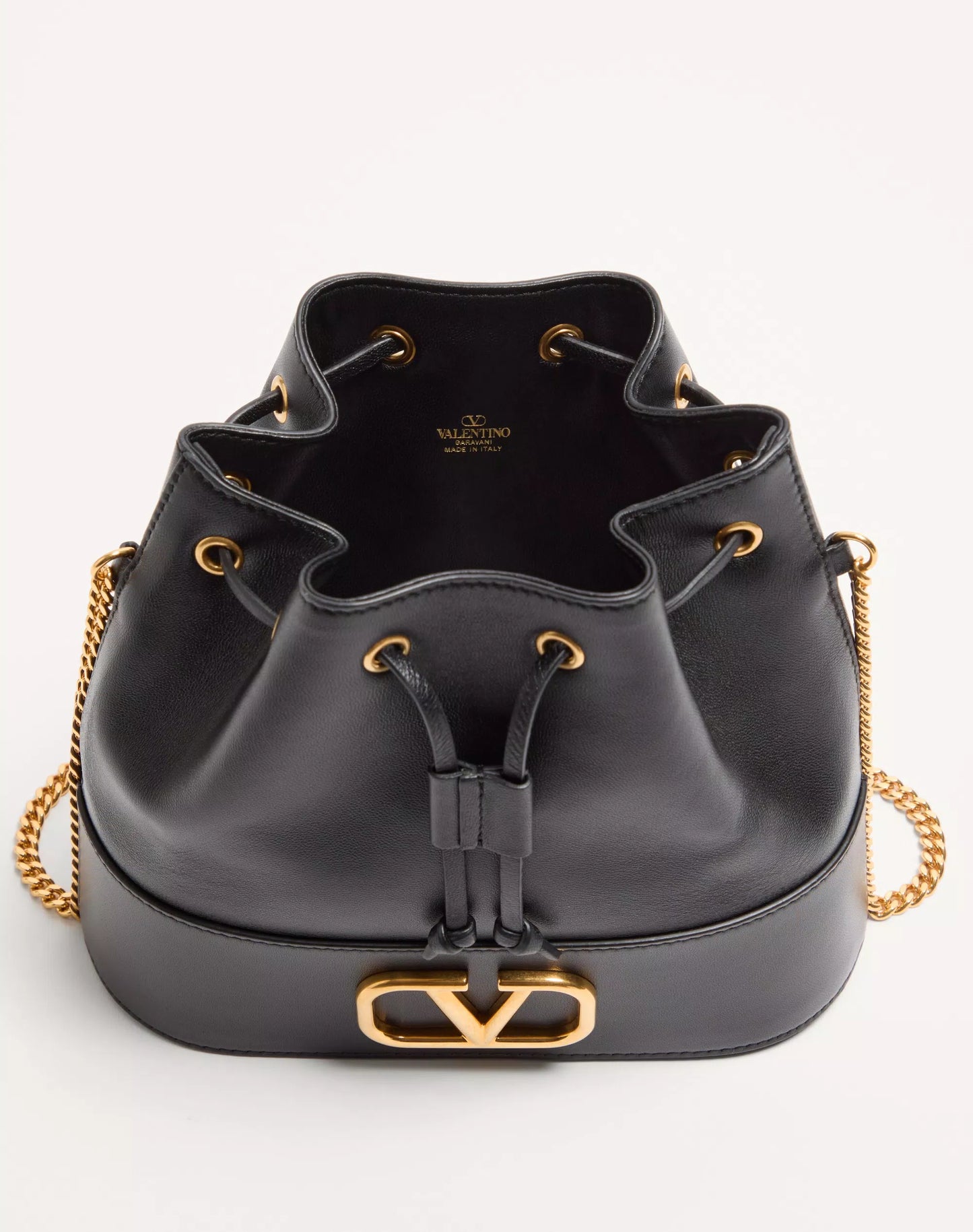 Mini Bucket Bag In Nappa With Vlogo Signature Chain With Box