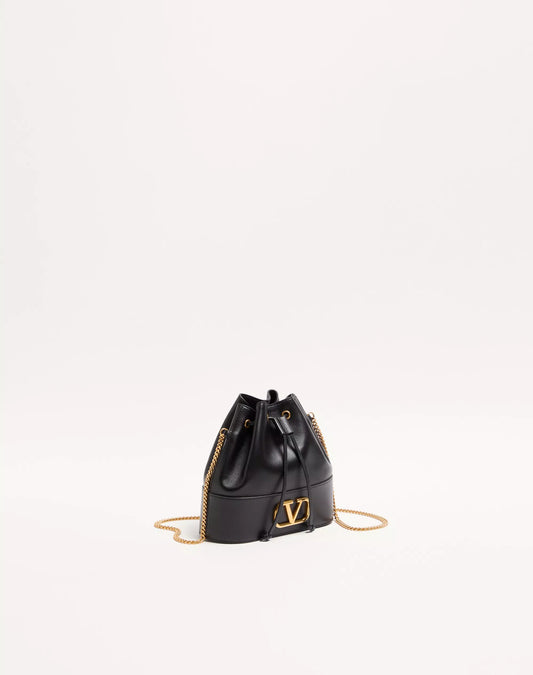 Mini Bucket Bag In Nappa With Vlogo Signature Chain With Box