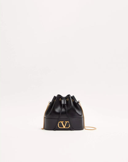 Mini Bucket Bag In Nappa With Vlogo Signature Chain With Box