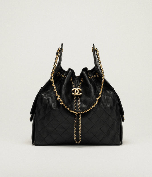 Medium 25 Hobo Bag Gold Tone Metal