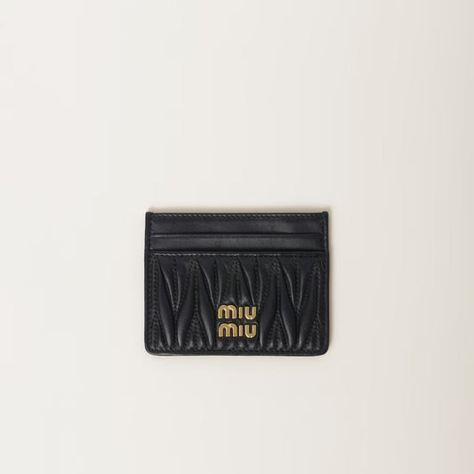 Miu Matelasse Nappa Card Holder