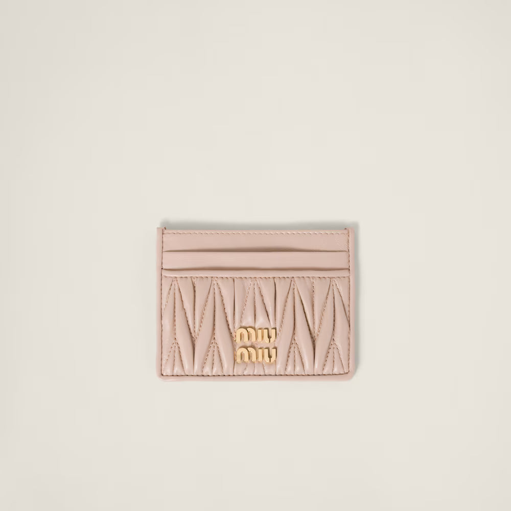 Miu Matelasse Nappa Card Holder