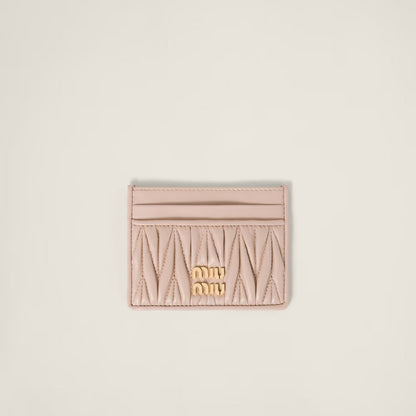 Miu Matelasse Nappa Card Holder