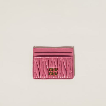 Miu Matelasse Nappa Card Holder