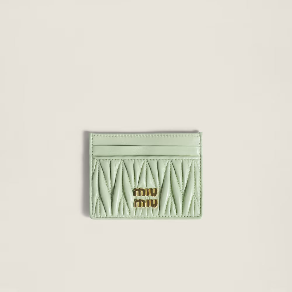 Miu Matelasse Nappa Card Holder