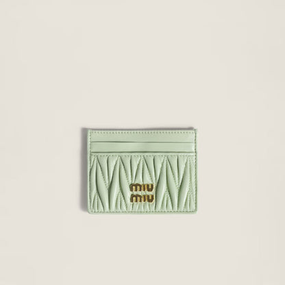 Miu Matelasse Nappa Card Holder