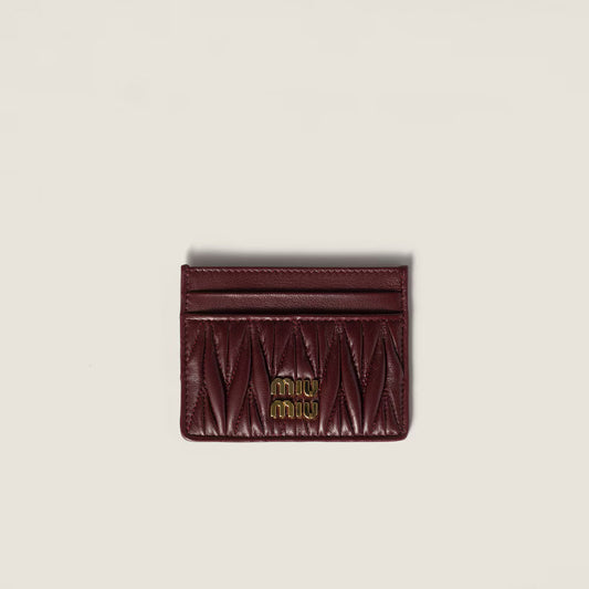Miu Matelasse Nappa Card Holder