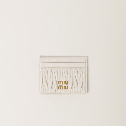 Miu Matelasse Nappa Card Holder