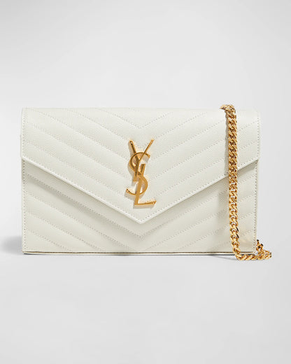 Cassandre Envelope Mini Matelasse Leather Shoulder Bag With Box